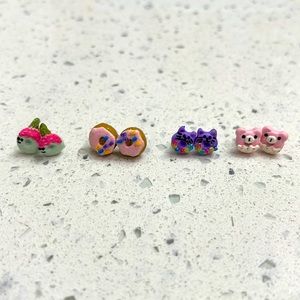 8-pack cute donut earrings